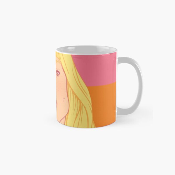Fashion; Blonde Girl & Stripes Classic Mug