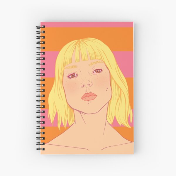 Fashion; Blonde Girl & Stripes Spiral Notebook
