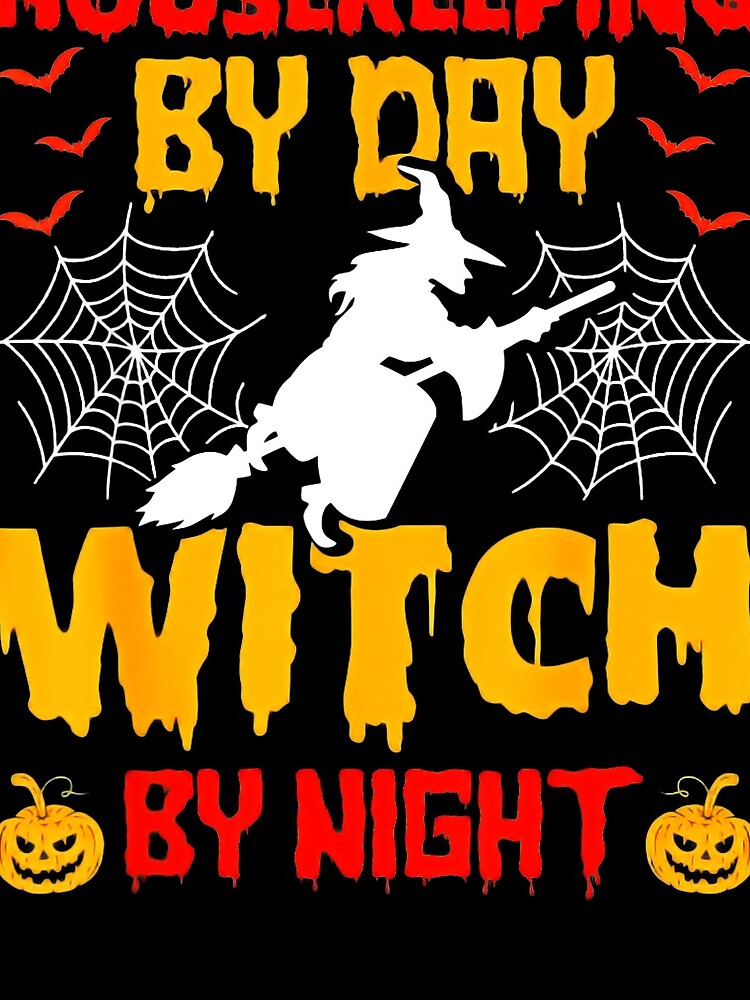 Thumbnail 3 of 3, Drawstring Bag, Housekeeping By Day Witch By Night Housekeeping Halloween designed and sold by NATHONMALLIE.