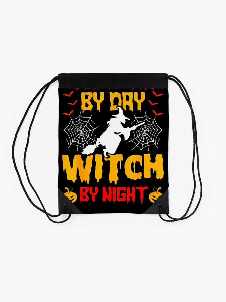 Thumbnail 2 of 3, Drawstring Bag, Housekeeping By Day Witch By Night Housekeeping Halloween designed and sold by NATHONMALLIE.