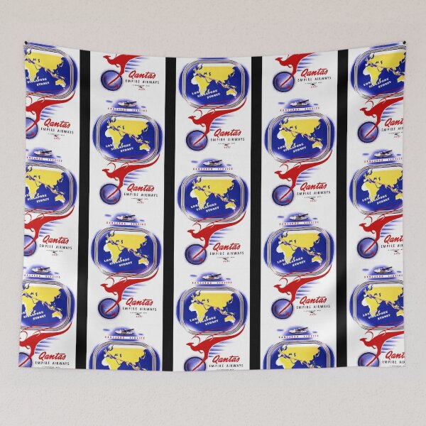 Item preview, Vintage Travel Poster Kangaroo Service Australia  designed and sold by elenega.