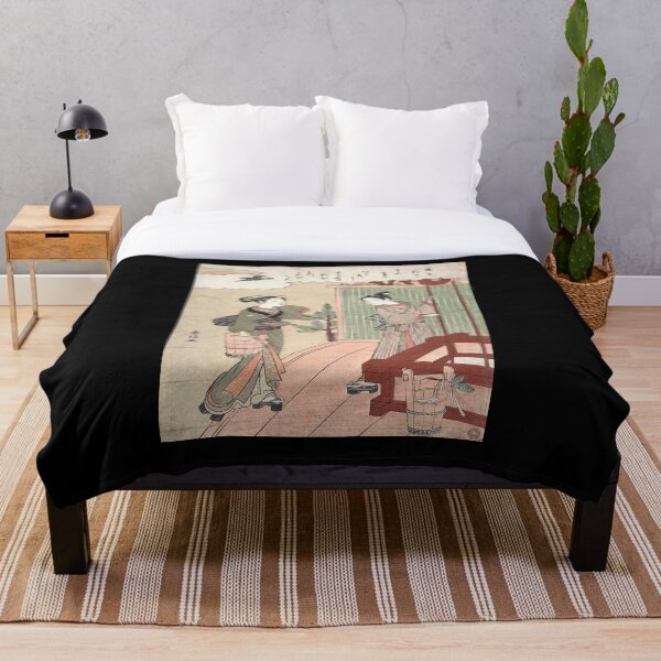 Item preview, Japanese Couple - Drawing the First Water of the New Year designed and sold by cerebration.