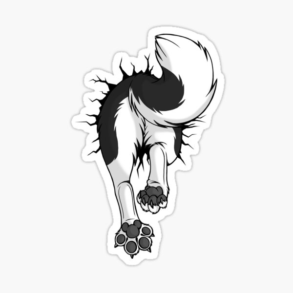 STUCK Husky Black - BACK Sticker