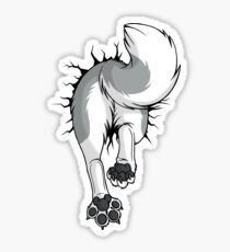 STUCK Husky Grey - BACK Sticker