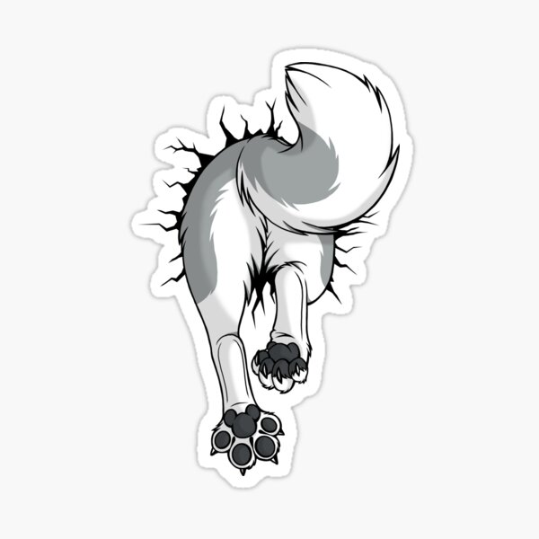 STUCK Husky Grey - BACK Sticker