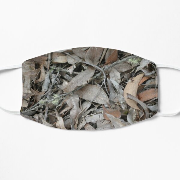 Dry Eucalyptus Leaves in Australian Bush Flat Mask