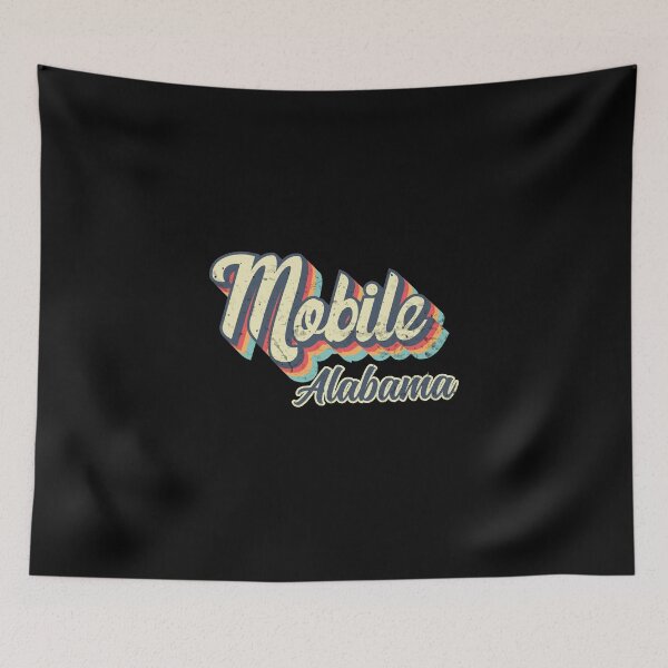 Item preview, Mobile City Alabama Retro Vintage 70s rainbow designed and sold by Teelogic.