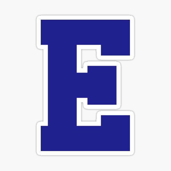 Alphabet, Blue E, Sports letter E Sticker for Sale by TheCultStuff