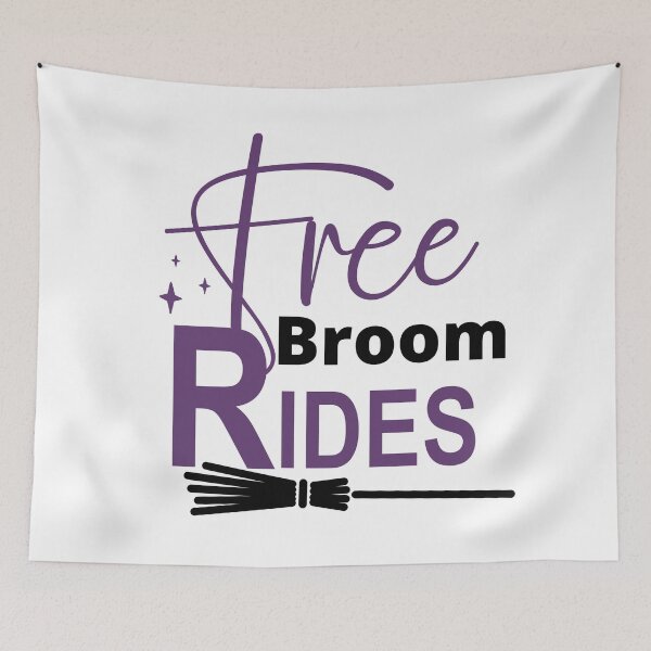 Item preview, Free Broom Rides. Funny Witchy Halloween Saying For The Witches. designed and sold by That Cheeky Tee.