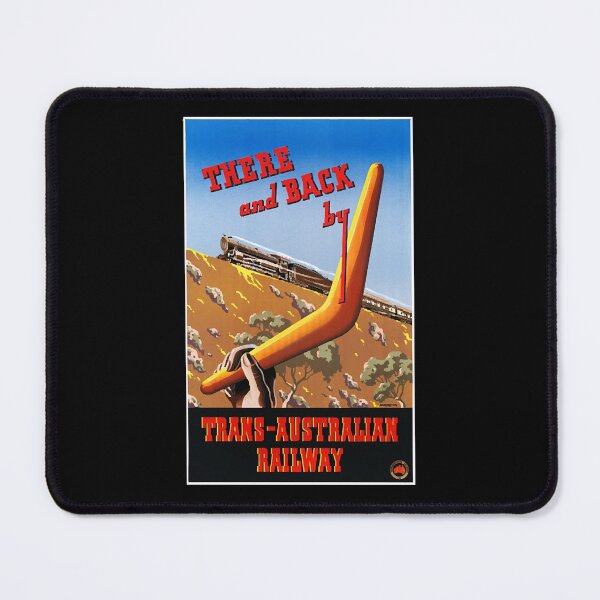 Item preview, Vintage Travel Poster There and Back by Trans Australian Railway Australia  designed and sold by elenega.