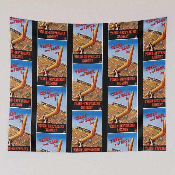 Item preview, Vintage Travel Poster There and Back by Trans Australian Railway Australia  designed and sold by elenega.