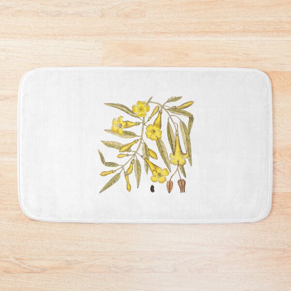 Item preview, Vintage yellow jasmine jessamine (Gelsemium sempervirens) twining tropical vine and witch-hazel designed and sold by wackodesign.