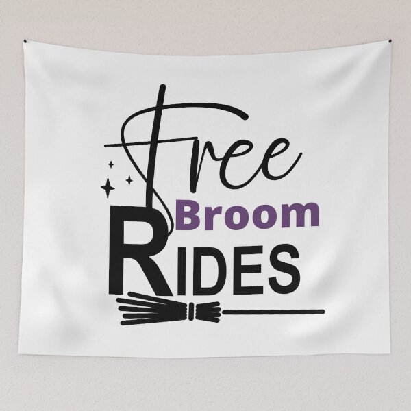 Item preview, Free Broom Rides. Funny Witchy Halloween Saying For The Witches. designed and sold by That Cheeky Tee.
