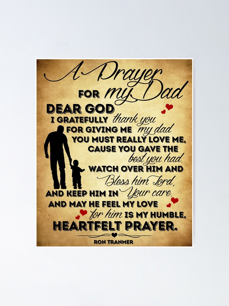 "A Prayer For My DAD From Daughter, Son" Poster for Sale by