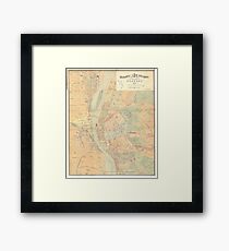 Vintage Map of Budapest Hungary (1884) Framed Print