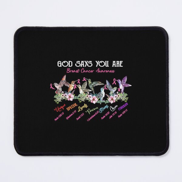 Item preview, Hummingbird God Says You Are Breast Cancer Awareness designed and sold by MeneesStefano.