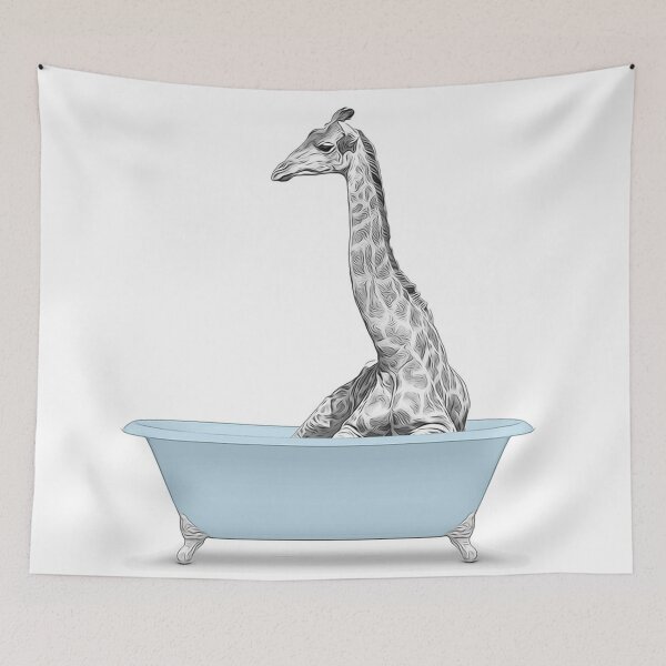 Item preview, bathroom art, giraffe wall art, bathroom wall art, bathroom kids art, bathroom decor, bathroom wall decor, animal art, black and white art designed and sold by susannartinez.
