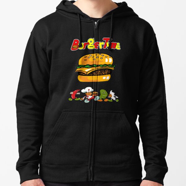 Burger Time Retro Zipped Hoodie
