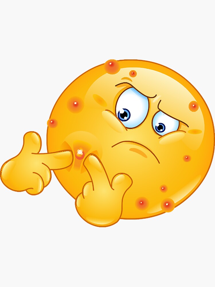"Squeezing Pimple Emoji " Sticker for Sale by AhrenInda Redbubble