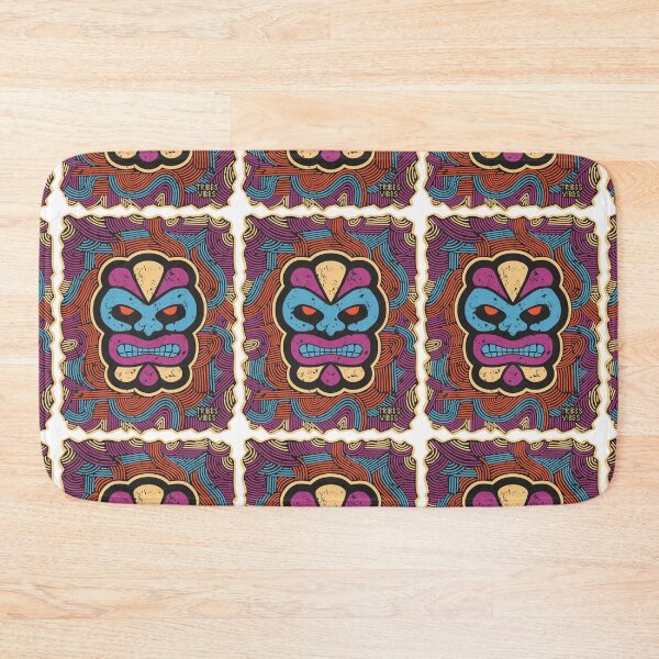 Item preview, Tiki Mask Hawaii Linocut Style colorful designed and sold by TribesVibes.