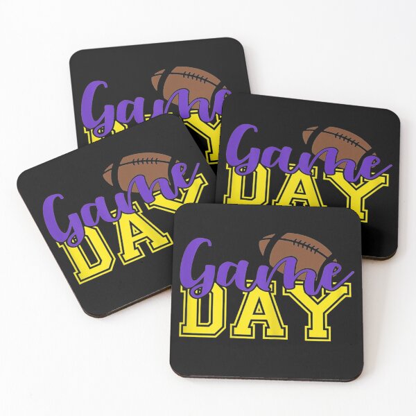Item preview, Purple and Gold Football Game Day Vibes Football Lover  designed and sold by BaldricShop.