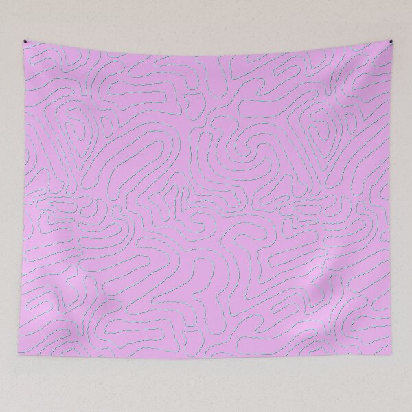 Item preview, Squiggly Line Doodle, Blue Pink designed and sold by Miranda Benson.