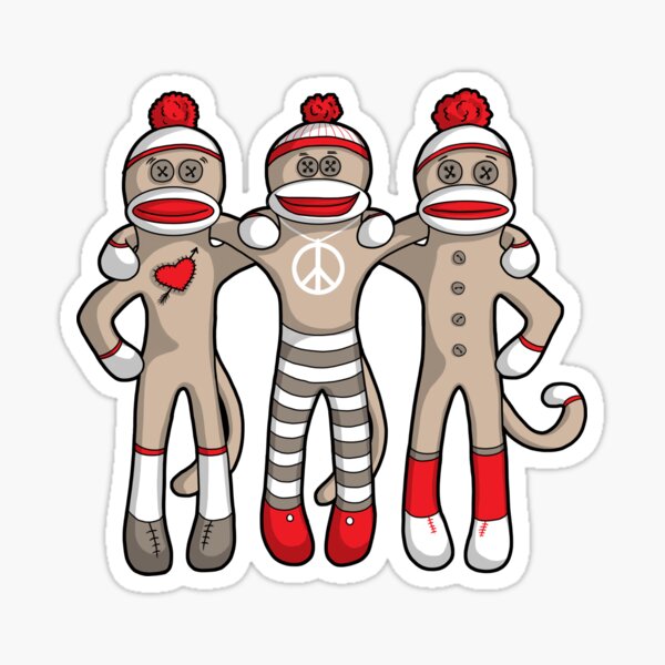 Sock Monkey Friends Forever Sticker