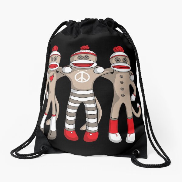 Sock Monkey Friends Forever Drawstring Bag