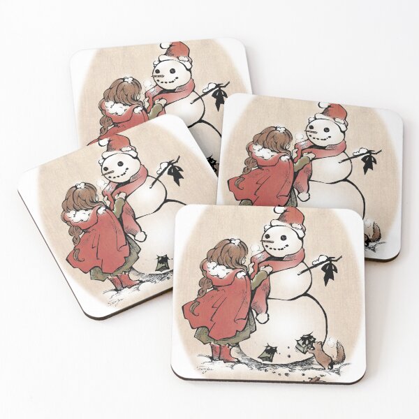 Item preview, Winter Friends - Christmas, heart warming, snow man, gift from squirrel designed and sold by SajuArtZen.