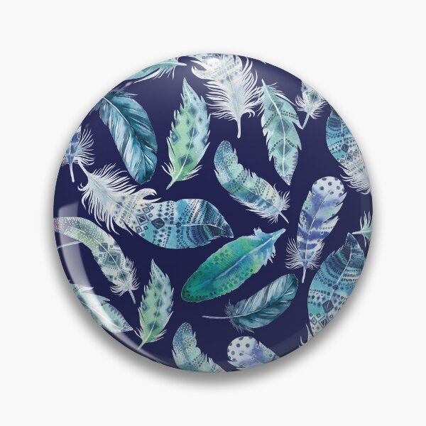 Item preview, Boho Feathers Blue And Green Watercolor designed and sold by Primroaddesigns.