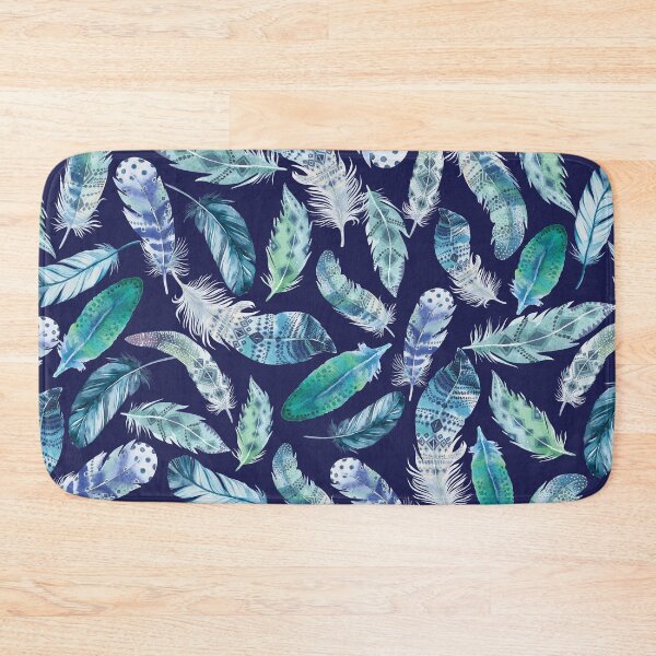 Item preview, Boho Feathers Blue And Green Watercolor designed and sold by Primroaddesigns.