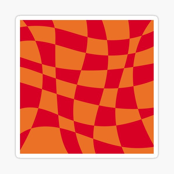 Vista previa del artículo con la obra «Patrón de cuadros ondulado Rojo Naranja», diseñado y vendido por likebakerdo.