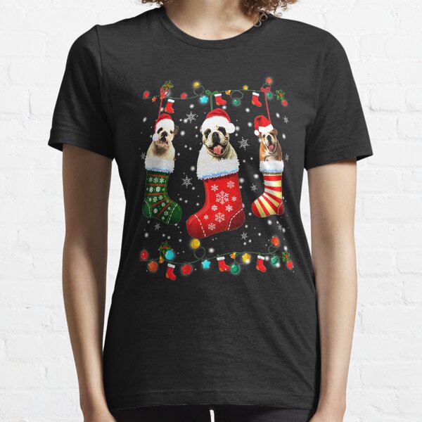 English Bulldog Socks Xmas Dog Essential T-Shirt