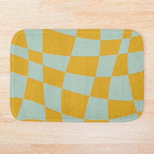 Item preview, Gold Yellow and Opal Gray Green Wavy Checkerboard  designed and sold by likebakerdo.