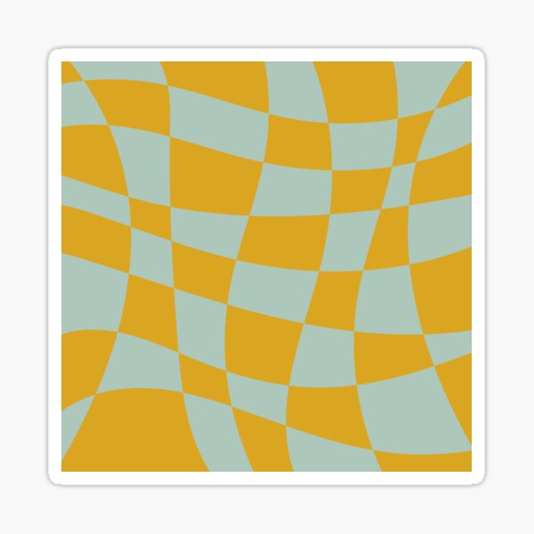 Vista previa del artículo con la obra «Tablero de ajedrez ondulado verde gris ópalo dorado y amarillo», diseñado y vendido por likebakerdo.
