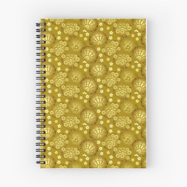Item preview, Japanese Pattern WAGARA of Hollyhock and Sakura Gold flowers Design designed and sold by monodesigns.