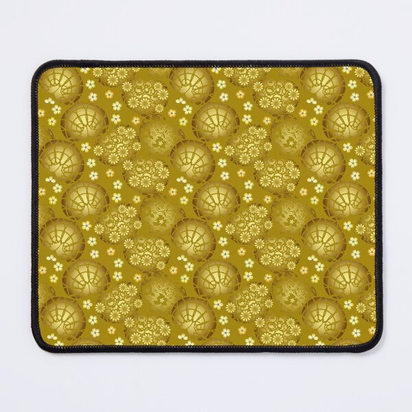 Item preview, Japanese Pattern WAGARA of Hollyhock and Sakura Gold flowers Design designed and sold by monodesigns.