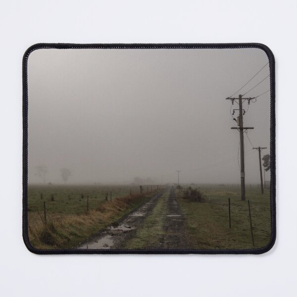 Item preview, Power lines run along a country track into an early morning foggy landscape designed and sold by James-Cole.