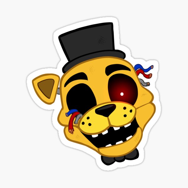 Golden Freddy Fazbear Matte Vinyl Sticker handdrawn 