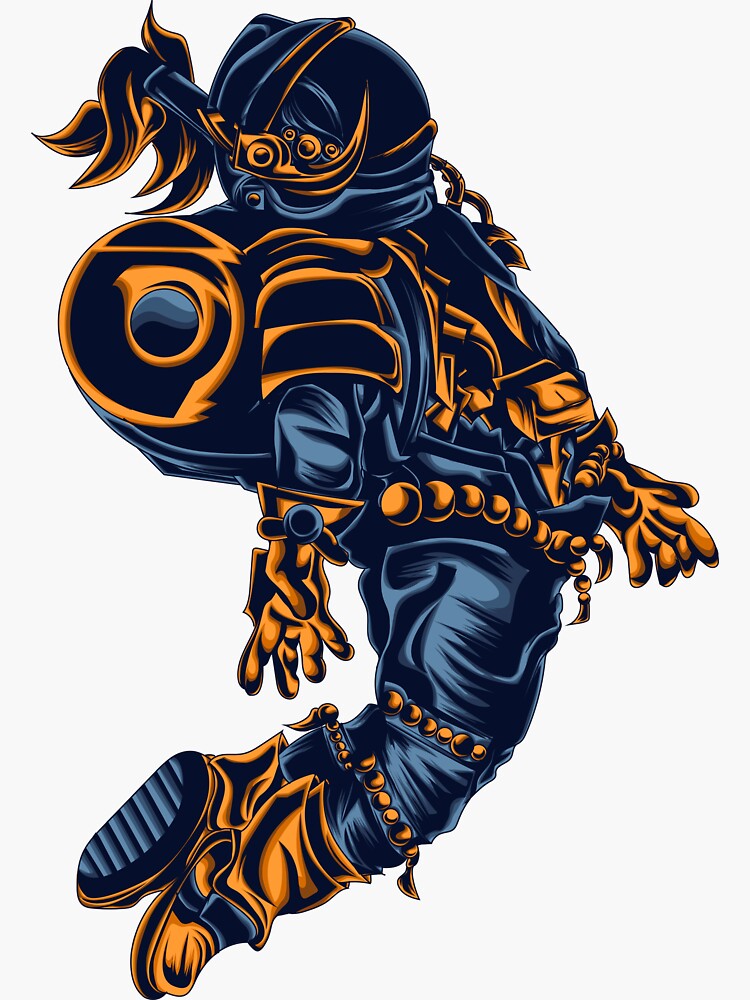 astronaut space ninja samurai sticker for sale by buzwin redbubble astronaut space ninja samurai sticker for sale by buzwin redbubble