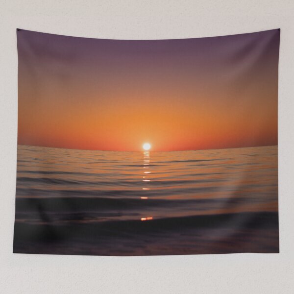 Item preview, Distant Sun setting in clear skies over a calm and serene ocean of perfection designed and sold by James-Cole.
