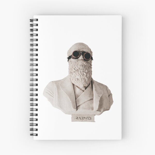 Artikelvorschau, Charles Darwin Skulptur mit schwarzer Brille - Cool entworfen und verkauft von Klotho-Fashion.