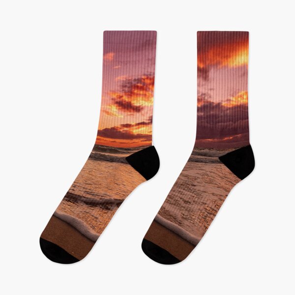 Item preview, A beach view beautiful sunset overlooking the dramatic clouds and sea from ground level designed and sold by James-Cole.
