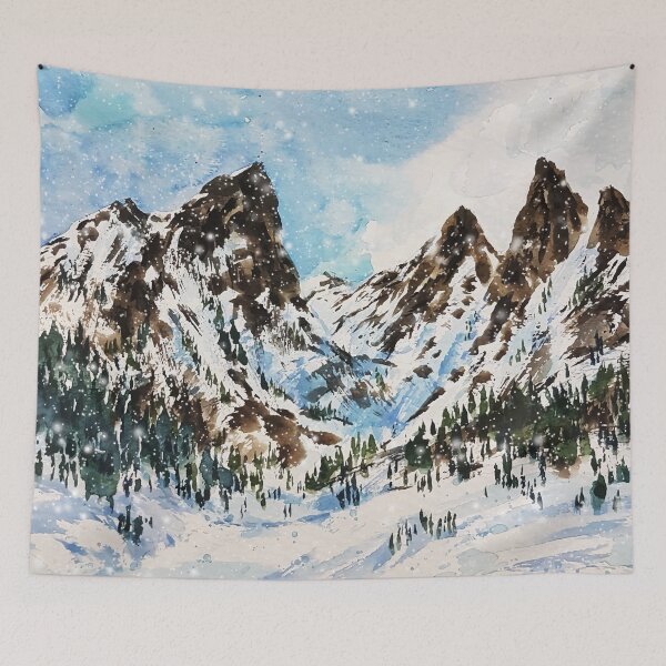 Item preview, Watercolor Snowy Mountain Range designed and sold by Vector Scout Lab.