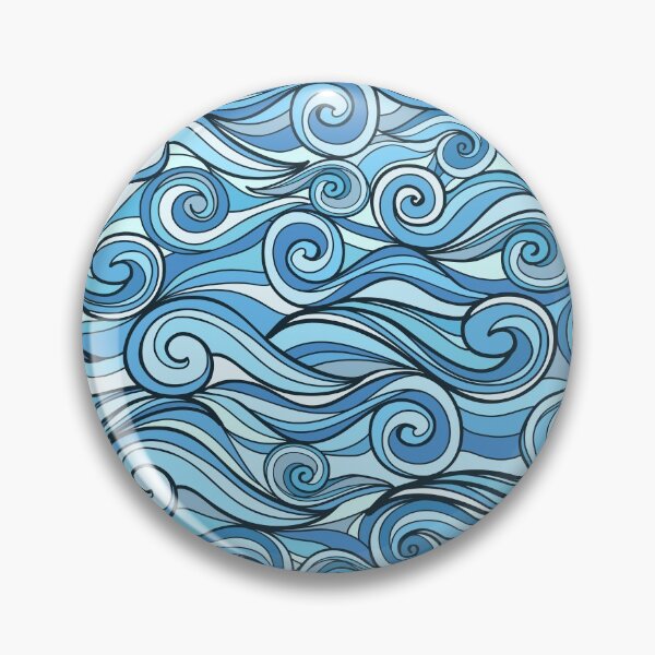 Item preview, Blue Ocean Waves Pattern designed and sold by Vector Scout Lab.