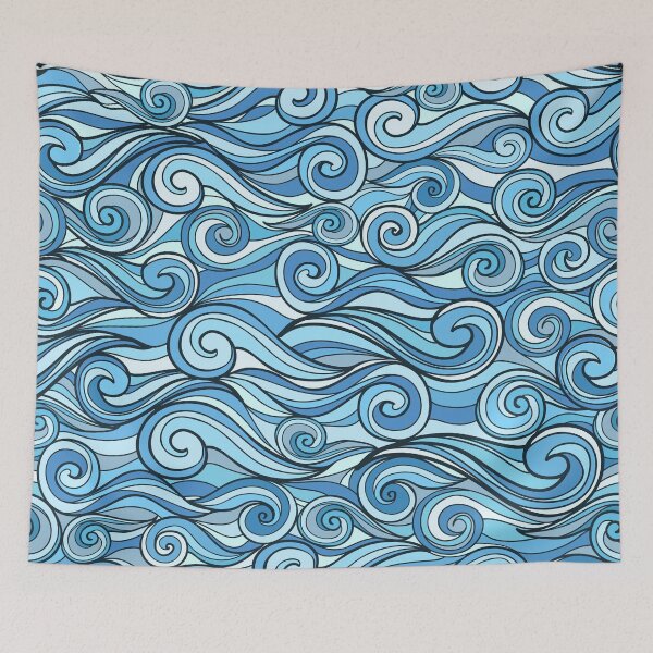 Item preview, Blue Ocean Waves Pattern designed and sold by Vector Scout Lab.