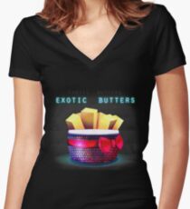 Exotic Butters Women's Fitted V-Neck T-Shirt