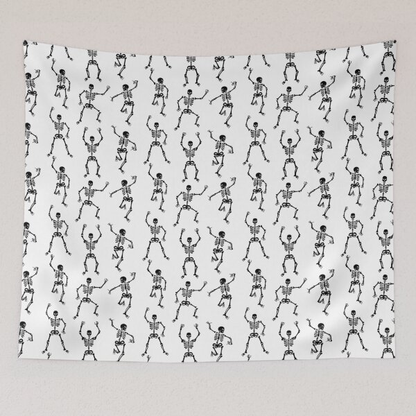 Item preview, black dancing skeletons designed and sold by Dustick.