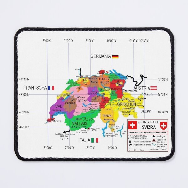 Item preview, Charta da la Svizra / Map of Switzerland (in Romansh) designed and sold by SkolaNobu.