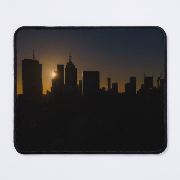 Item preview, Melbourne city skyline silhouetted by a dramatic sunset designed and sold by James-Cole.